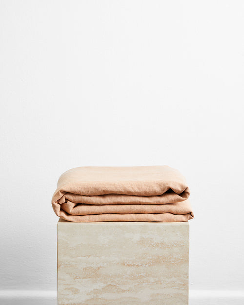 Terracotta 100% French Flax Linen Throw